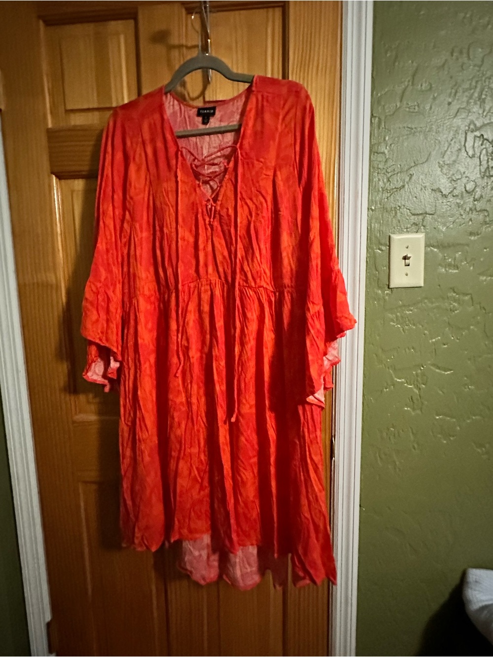 torrid Orange Lace-Up Midi Dress